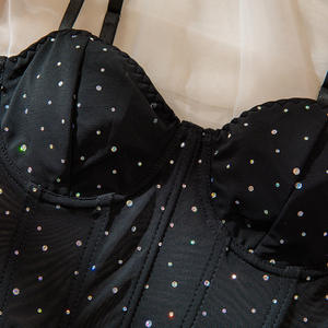 Guangzhou Auyan seksi gece kulübü tarzı payetli kılçık balenli Midriff baharat kız Slim-fit yelek ile yakın - Product Image 4