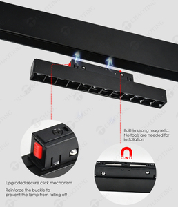 Lumières sur rail linéaires Combinaison gratuite Installation facile Projecteur 48V encastré en surface 6W 12W 18W <span class=keywords><strong>LED</strong></span> Système d'éclairage sur rail magnétique - Product Image 4