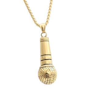 yunnique Microphone Pendant Stainless Steel Men's Necklace Retro <b>Punk</b> Style Party Jewelry 280296 - Product Image 4