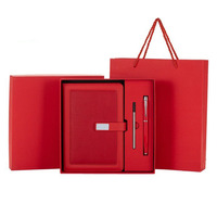 Carnet de notes promotionnel de luxe en gros pour cadeau d'entreprise Agenda vert personnalisé Bloc-notes en cuir PU Coffret cadeau d'entreprise avec stylo