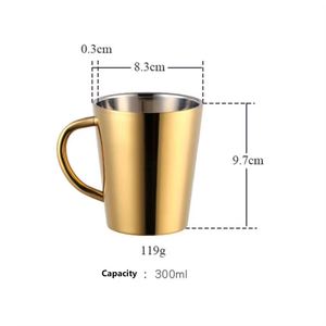 Vaso de Acero Inoxidable 304 de Doble Capa con Asa, 300 ml, para Cerveza, Café, Agua, para el Hogar, Comedor, Oficina, Camping - Product Image 6