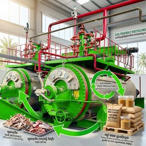 Machine de rendu CMJ-1 1.0 T/lot certifiée SGS avec automatisation PLC Siemens pour la fabrication de poudre de protéines animales - Product Image 1