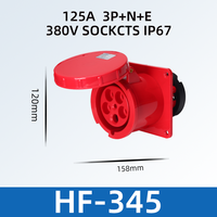 Prise électrique industrielle HFE 3P+N+E 380V 400V 415V 125A 5P 5 broches 125 ampères 5 pôles, connecteurs de prise industrielle à montage en surface