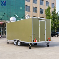 Remolque Móvil de Helados y Postres, Camión de Comida Totalmente Equipado, Carrito de Concesiones para Venta en Fiestas en la Playa, Festivales y Eventos