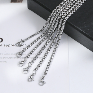 Stainless Steel Square <b>Box</b> <b>Chain</b> Pendant with Matching <b>Chain</b> for Men Hip Hop Style Jewelry Wholesale From Manufacturer - Product Image 4