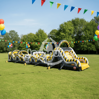 Prix d'usine, grand équipement d'amusement extérieur, parcours d'obstacles gonflable, taille personnalisée, terrain d'obstacles gonflable géant pour adolescents