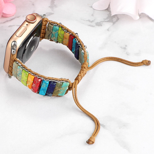 Correa de Reloj Trenzada Extraíble, Creativa, <span class=keywords><strong>con</strong></span> Piedras Naturales Energéticas, Unisex para Adultos y Niños, <span class=keywords><strong>Compatible</strong></span> <span class=keywords><strong>con</strong></span> <span class=keywords><strong>Apple</strong></span> <span class=keywords><strong>Watch</strong></span> - Product Image 1