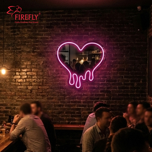 Insegna al Neon Personalizzata a Forma di Cuore che si Scioglie, Specchio LED Decorativo da Parete per Camera da Letto, Salone di Bellezza, Arredamento Casa - Product Image 2