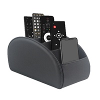 Meilleure vente : Boîte de rangement multifonctionnelle en cuir pour télécommandes, organiseur de pinceaux de maquillage pour table de chevet, organiseur de bureau incurvé