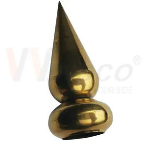 Ss 201 304 thép không gỉ Cone tip chống leo núi hộ Lan Tôn sóng tip hàng rào Phụ kiện cho 19mm 22mm 25.4mm 31.8mm Ống Chống Trộm Cổng