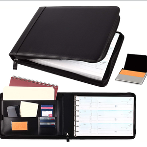 Custom Business PU Checkbook Covers Folder Check 7 Ring Resume Binder File Folder a4 zip folder