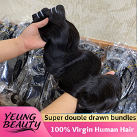 Extensiones de Cabello Humano Virgen Vietnamita 12A Body Wave Super Double Drawn, Doble Trama, Todos los Colores, para Salón de Belleza, Marca YEUNG