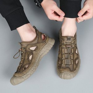 Baskets sportives en daim à lacets, respirantes, bout rond, semelle extérieure en caoutchouc, semelle intermédiaire en EVA, toutes saisons, couleur unie, chaussures pour hommes - Product Image 5