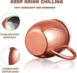 Wholesale Moscow Mule <strong>Copper</strong> Mugs Set of 4pcs with Luxury Gift Box Stainless Steel Cocktail <strong>Copper</strong> Mug Beer Mug Hammered <strong>Cups</strong> - Product Image 5