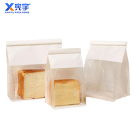 Impression personnalisée de sacs en papier blanc brun Sacs à pain transparents scellés avec fenêtres Emballage kraft de qualité alimentaire avec fenêtres