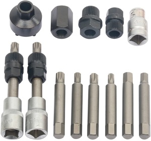 VIKTEC 13 pièces alternateur roue libre poulie enlèvement douille Spline <span class=keywords><strong>Torx</strong></span> étoile Bit ensemble d'outils pour BMW - Product Image 2