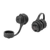 Conector USB Hembra Mini Impermeable IP67 SHITECH M20 con Enchufe Protector para Aplicaciones Industriales y Exteriores