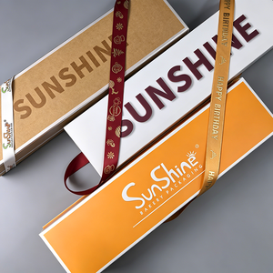 กล่องเบเกอรี่แบบแข็ง SunShine พร้อมแผ่นฟอยล์อะลูมิเนียมและริบบิ้นพิมพ์ฟอยล์สีทอง บรรจุภัณฑ์ระดับพรีเมียม - Product Image 5