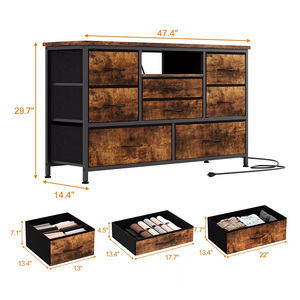 55-inch <span class=keywords><strong>TV</strong></span> đứng 8 ngăn kéo ổ cắm điện | hiện đại nâu gỗ Phương tiện truyền thông giao diện điều khiển | đa chức năng tủ quần áo cho cuộc sống - Product Image 5