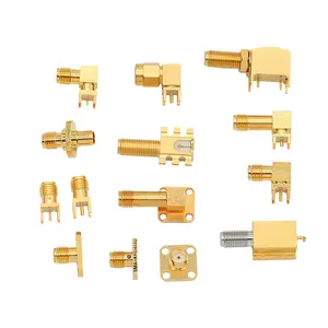 Compra louca Compatível SMA Fêmea Ângulo Direito PCB Panel Mount Latão Banhado A Ouro Soquete Jack SMA RF Connector