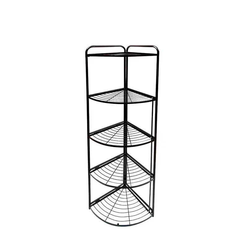 튼튼한 가구 가구 코너 배열 5 층 선반 부엌 철강선 금속 저장 팬 선반
