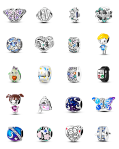 <span class=keywords><strong>Pendentif</strong></span> breloque en zircon plaqué <span class=keywords><strong>or</strong></span> rose en forme de cœur, compatible <span class=keywords><strong>Pandora</strong></span>, avec coupe rose, pour unisexe, à porter au quotidien - Product Image 1