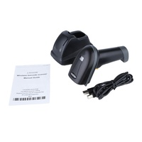 Gran oferta de buena calidad portátil de 32 bits QR 2D lector de código de barras inalámbrico Blue Tooth Barcode Scanner Gun con Base de carga
