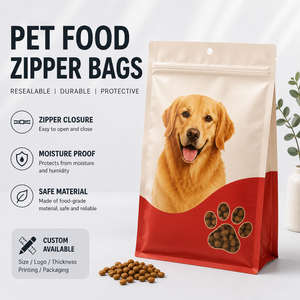 Custom design logo plastic pet food packaging aluminum foil stand up pet dog food <b>bags</b> - Product Image 1