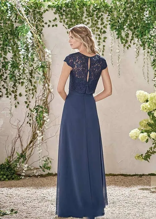bridesmaid dresses navy blue lace Azazie Roni
