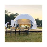 Dôme géodésique de luxe 6/7/8m pour glamping, événements extérieurs, hôtel avec poêle