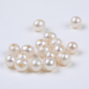 Perlas Cultivadas de Agua Dulce Blancas de 8-9 mm al por Mayor, Forma de Patata, Agujeros Ampliados, para Joyería DIY con Cuentas Sueltas Naturales Estilo Zhuji - Product Image 4