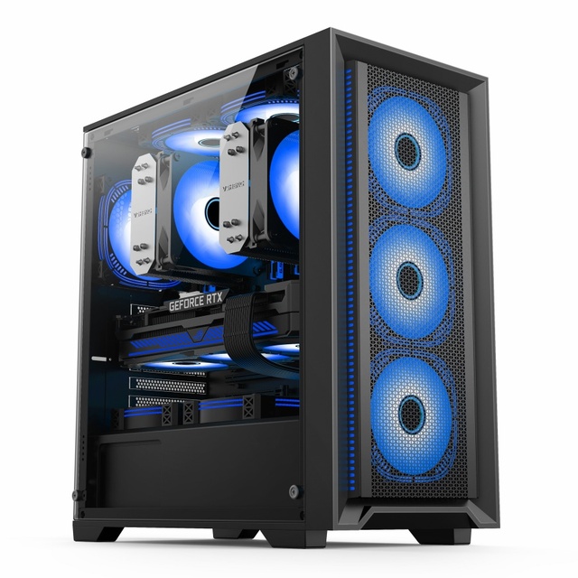 Custom New Style Tempered Glass CPU Black ATX Tower Gamer Cabinet Gaming Pc Computer Game Desktop PC Case