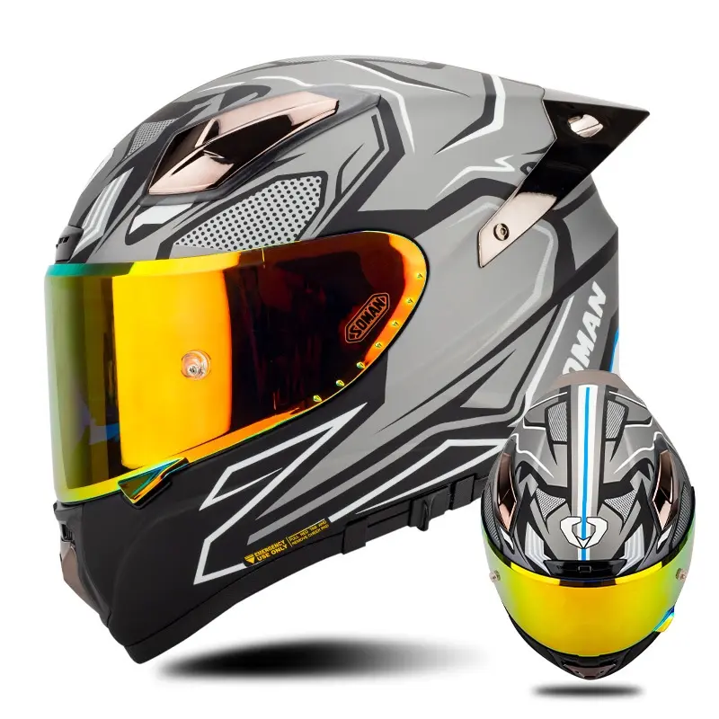 OEM new style Motorcycle racing glass rigide helmet double lens motorcycle men and women four seasons riding space helmet