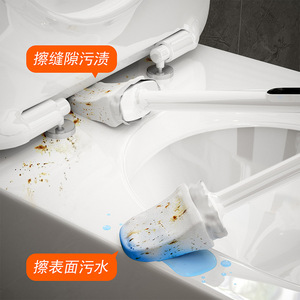 Toilet <b>Brush</b> With Paper Holder <b>Long</b> <b>Handle</b> Rectangular White Easy To Clean For Bathroom - Product Image 4