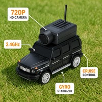Voiture RC FPV 1:64 avec caméra WiFi HD 720P LED, contrôle par application, télécommande 2,4 GHz pour jeu intérieur et extérieur
