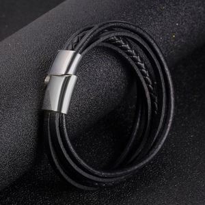 Bracelet en cuir véritable pour homme avec fermoir magnétique, bijoux pour homme, bracelets promotionnels - Product Image 4