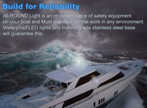 HANSE – LED MARINE en acier inoxydable, lumière de Navigation de poupe de bateau pliable à 360 degrés, LED blanche 12 - 24V - Product Image 6