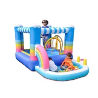 Château gonflable flottant neuf avec toboggan aquatique en tissu cartonné