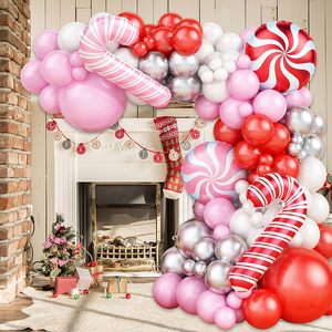 Kit <span class=keywords><strong>de</strong></span> Arco <span class=keywords><strong>de</strong></span> Guirnalda <span class=keywords><strong>de</strong></span> Globos Navideños Rosa, Rojo y <span class=keywords><strong>Blanco</strong></span> con Globo <span class=keywords><strong>de</strong></span> Papel <span class=keywords><strong>de</strong></span> Aluminio con Diseño <span class=keywords><strong>de</strong></span> Bastón <span class=keywords><strong>de</strong></span> Caramelo, Globo Rojo, Rosa y Plateado para Fiesta <span class=keywords><strong>de</strong></span> Navidad - Product Image 4