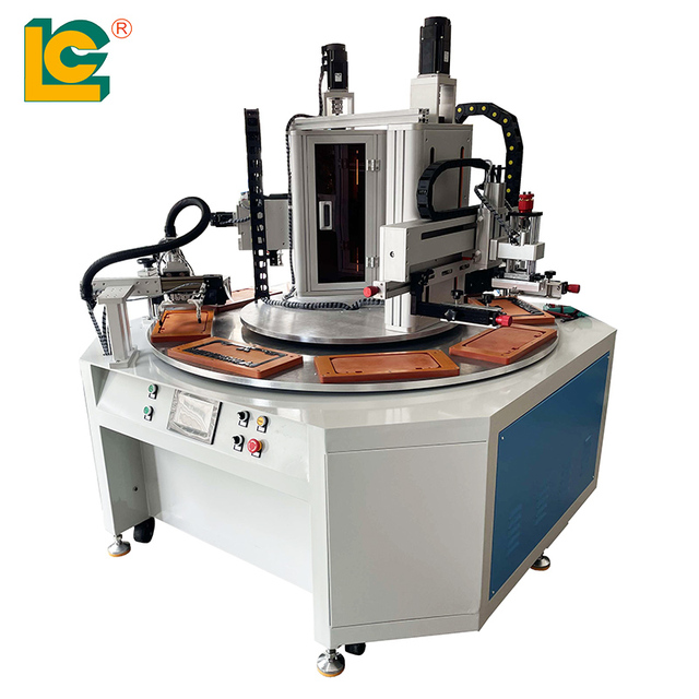 New Automatic Flat Silk Screen Printer 8 Station Rotary Table High-Speed for Bracelet PVC Plate Paper/Card Printing