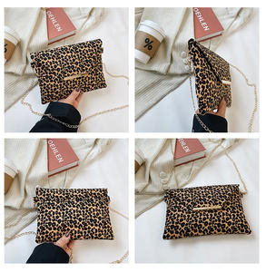 Nueva llegada de las señoras de lujo bolsos cruzados correa de cadena de oro de las mujeres leopardo Cheetah bolsos de mensajero de cuero - Product Image 3