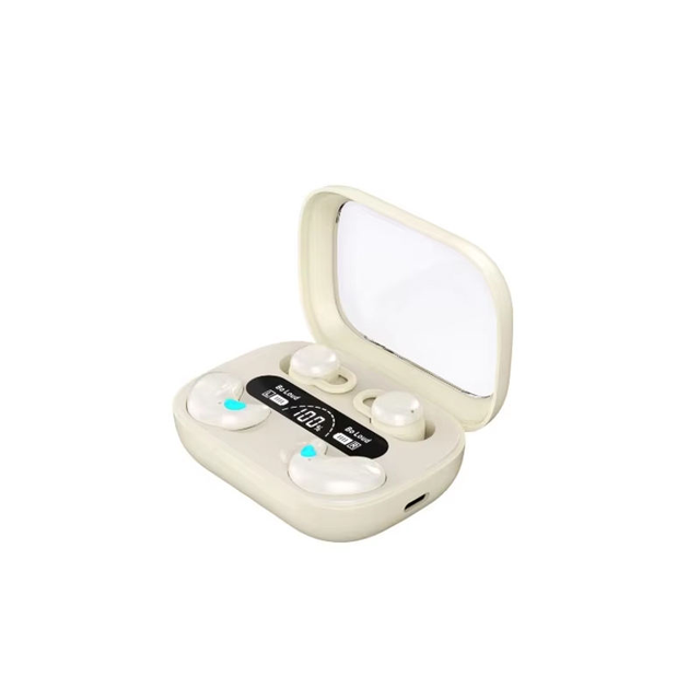 2026 Q12 Sleep Wireless Earphones Twin Couple Model Mini Wearable Long Battery Life with Digital Display Sleep Earbuds
