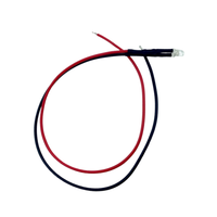 Diode LED à tête ronde avec bride, lentille transparente de 5 mm, émission rouge 620-625 nm, 12 V, avec résistance externe, câble 26AWG de 20 cm pré-câblé