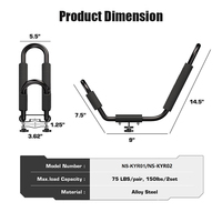 Nouveau support de toit pliable réglable en forme de J pour kayak, support universel pour snowboard, planche de surf, canoë, capacité de charge de 150 lb