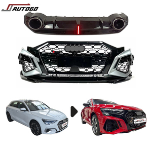 Kit carrosserie de remplacement en matériau PP ABS, nouveau design, pour <span class=keywords><strong>Audi</strong></span> <span class=keywords><strong>A3</strong></span> 2021, mise à niveau vers pare-chocs avant RS3 2025, calandre, diffuseur arrière, tuyau. - Product Image 1