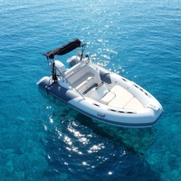 Bateau de pêche sportive gonflable de luxe CE China RIB430B en PVC avec moteur hors-bord, capacité de 5 personnes, 19 pieds, durable