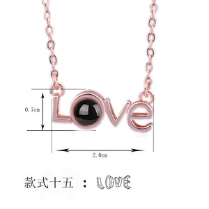 <span class=keywords><strong>Tik</strong></span> <span class=keywords><strong>Tok</strong></span> 100 langues je t'aime pendentif Projection colliers mariage saint valentin amour mémoire Projection collier - Product Image 5