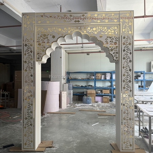 SMOOTH NEW Design Indian Wedding Entrance <b>Decoration</b> Arabic Style White Acrylic Aisle <b>Arch</b> - Product Image 3