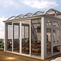 Jardin d'hiver moderne de luxe préfabriqué sur mesure en aluminium, véranda en verre préfabriquée, véranda en verre pour solarium