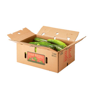 Boîte en carton ondulé enduit, personnalisée <span class=keywords><strong>et</strong></span> recyclable, pour l'emballage de concombres, légumes <span class=keywords><strong>et</strong></span> fruits frais - Product Image 3